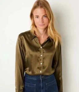 WYSE Celeste Seidenhemd in grün Größe 2 Orig. $ 231 NEU - Bild 1 von 4