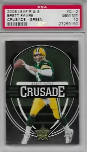 2006 Leaf R & S CRUSADE GREEN PSA 10 Brett Favre Packers SERIAL #56/100 POP 1 - Picture 1 of 2
