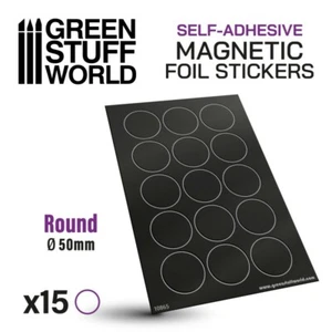 Green Stuff World Magnetic Precut Sizes - Adhesive Round 50mm New - Picture 1 of 1