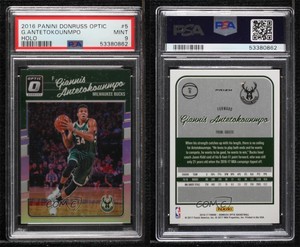 2016 Panini Donruss Optic Holo Silver Prizm Giannis Antetokounmpo #5 PSA 9 MINT