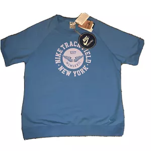 Vtg Retro NIKE TRACK FIELD New YORK Jersey Tee T SHIRT Sport Top xl Blue White - Picture 1 of 10