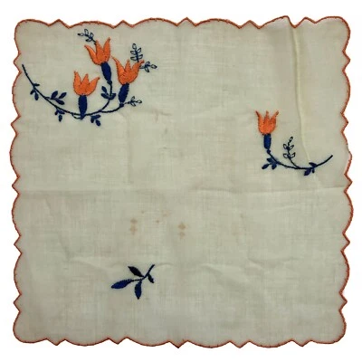 Embroidered Green Sheer Bridesmaid Handkerchief Wedding Cottage Core Vtg READ - Image 1 of 4