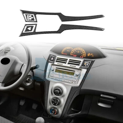 Carbon Fiber Center Control Warning Light Panel Cover For Toyota Yaris 2006-2011 - image 1 of 4