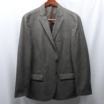 Ralph Lauren 46R Marrón Cuadros Lana Seda Lino 2 Btn Blazer Abrigo Deportivo Chaqueta Foto 1 de 4