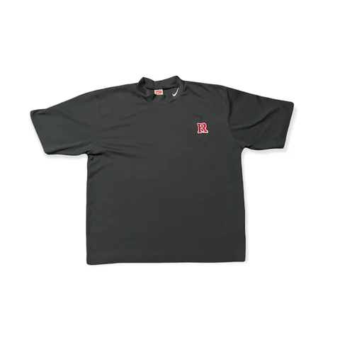 Rutgers University Mens Shirt Black Size XL Nike Short Sleeve Mock neck Swoosh Cover