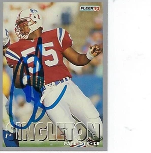 CHRIS SINGLETON SIGNED 1993 FLEER #348 - NEW ENGLAND PATRIOTS - Picture 1 of 1