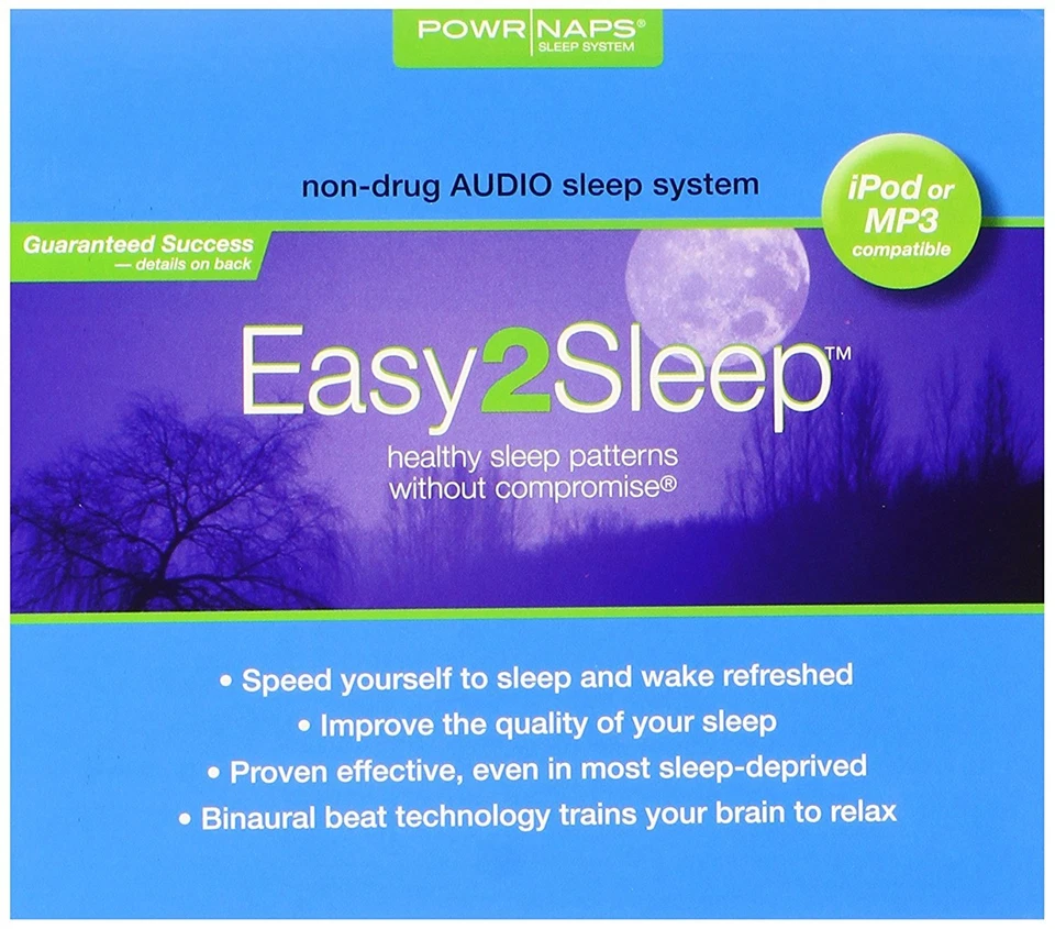 Easy2sleep CD iPod Mp3 Power Naps Non Drug Binaural Sleep Audio System Digipack