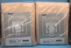 Vintage Sears Draperies Light Peach Curtains 2 Pair 80 in. W 84 in. L UNOPENED - Picture 1 of 8