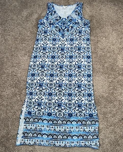 J Jill Kleid Damen Medium Blumen Küste Landhaus Fliesen mediterran griechisch - Bild 1 von 12