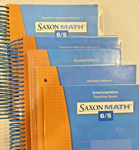 Saxon Math 6/5 Teacher Manual Vol 1- 2; Solutions Manual; Stud Ed; Interv Guide - Picture 1 of 21
