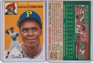 1954 Topps Baseball Card # 242 Curt Roberts Pittsburgh Steelers 2nd Base EX - Picture 1 of 1