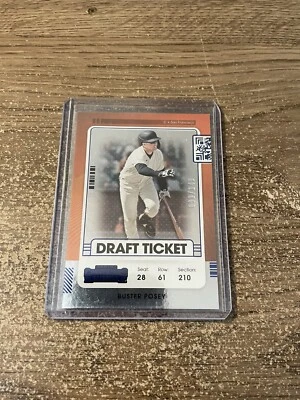 2021 Panini Contenders Buster Posey #'d /149 Blue Foil Draft Ticket #34 - Image 1 of 3