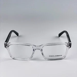 D&G Men Eyeglasses Crystal Black Demo Rectangle DG5102 3133 NEW - Picture 1 of 11