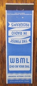 RADIO STATION MATCHBOOK COVER: WBML 1240 (MACON, GEORGIA) -K14 - Picture 1 of 1
