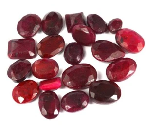 Lotto pietre preziose sfuse trattate forma mista rubino rosso africano 200 ct - Foto 1 di 3