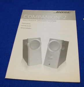 BOSE COMPANION 2 Multimedia SPEAKER SYSTEM ----- OWNERS GUIDE MANUAL -- SEE PICS - Picture 1 of 2