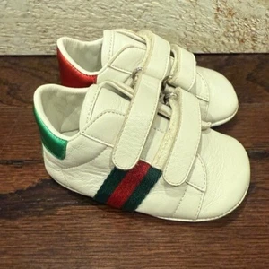 GUCCI Infant White Baby Ace Leather Sneakers Size 1 - Picture 1 of 6