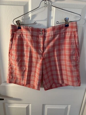 Women's IZOD XFG Cool Fx  Pink Plaid Bermuda Shorts Size 8 EUC - Image 1 of 4