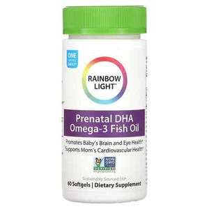 2 X Rainbow Light, Prenatal DHA, Omega-3, 60 Softgels - Picture 1 of 2
