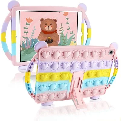 Kids iPad 9 / 8 / 7 10.2" Case Protective Cover with Stand, 3D Push Pop Bubble - Image 1 of 4