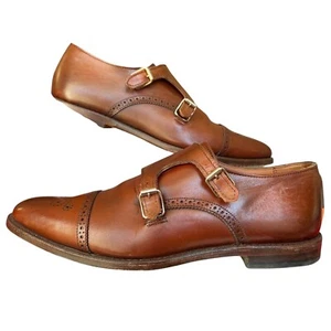 Allen Edmonds St Johns Doble Monje Correa Puntera Zapatos Cuero Marrón Para Hombres 11 B - Imagen 1 de 18
