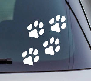 4 x PAW PRINT Stickers dog cat car window Quality vinyl decal Custom Made 5x5CM - Bild 1 von 4