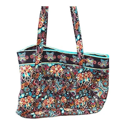 Bolso de Hombro Floral Paisley Acolchado Estampado Floral Marrón Azul Bolso de Noche Boho Foto 1 de 4