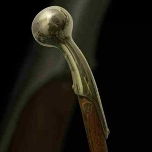 Vintage Antique Wooden Walking Stick Cane Victorian Brass Sujal Head Handle Gift - Picture 1 of 5