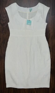 NWT Plenty By Tracy Reese Anthropologie White Jacquard Textured Dress 14 - Picture 1 of 3