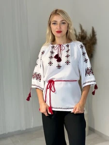 HANDMADE EMBROIDERY Ukraininan national blouse Vyshyvanka - Picture 1 of 8