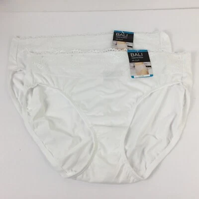 Bali Passion for Comfort Hi Cut Panty 2X 9 NWT DFPC62 2 Pack Panties White - Image 1 of 4