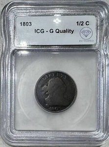 1803 Draped Bust Half Cents ICG G Quality IDC Verified - Picture 1 of 2