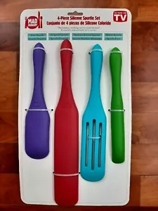 Mad Hungry 4 Piece Silicone Spurtle Set Kalorik Spatula Utensil Red Blue Green - Picture 1 of 12