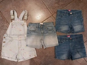 4 Sets of Girls Size 10-12 Denim Shorts - Picture 1 of 5
