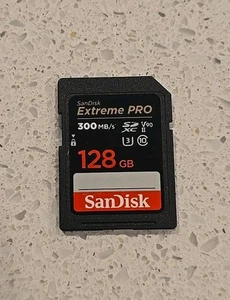 Sandisk EXTREME PRO 128GB SD-Karte 300MB/s - Schwarz Original Formatiert Ready - Bild 1 von 2