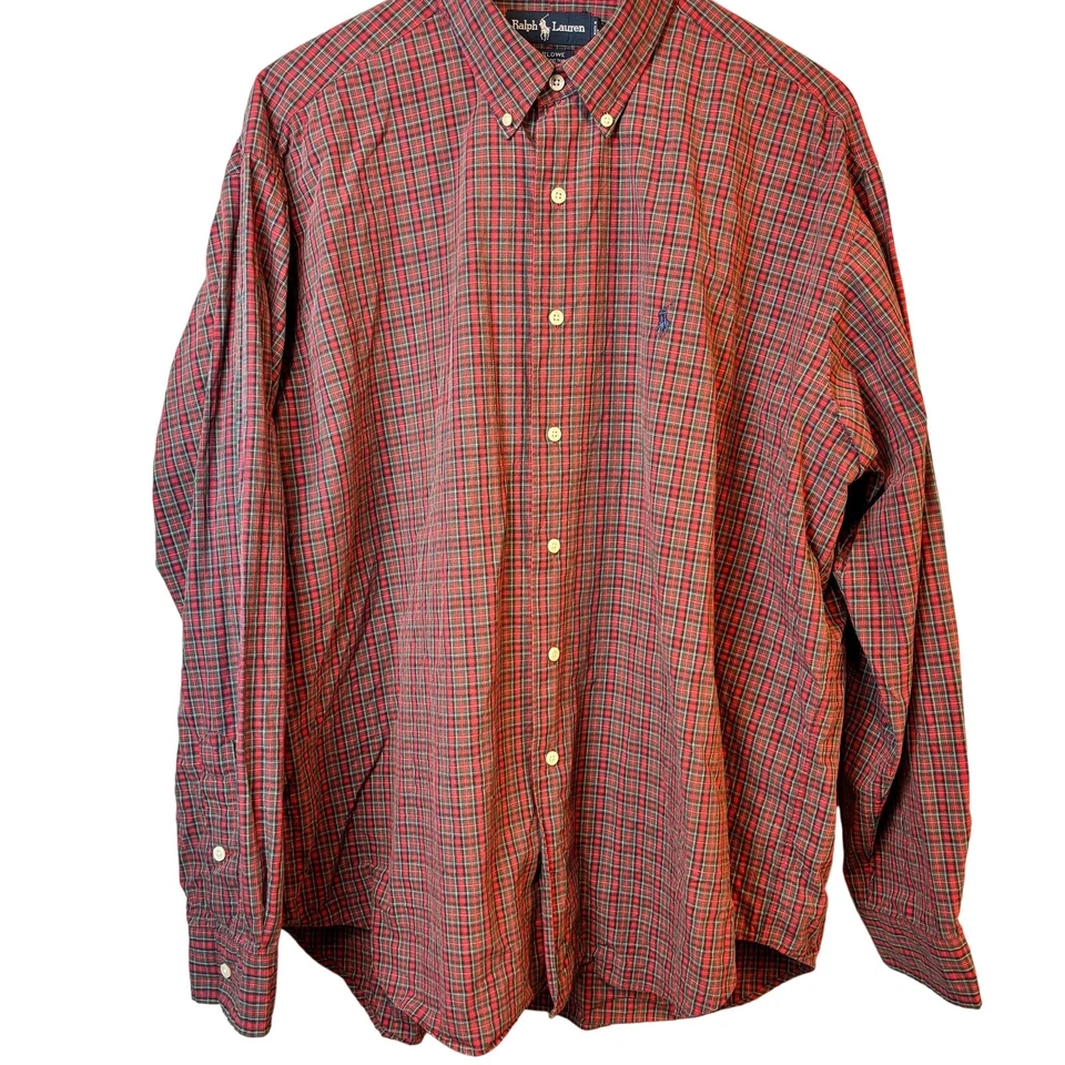 Camisa de vestir Ralph Lauren Marlowe con botones 100 % algodón a cuadros para hombre XL  Foto 1 de 4