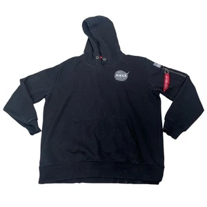 Felpa con cappuccio vintage ALPHA INDUSTRIES NASA 3XL XXXL Space Shuttle Mission - Foto 1 di 11