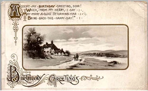 Geburtstagsgrüße - "Nimm meinen Geburtstagsgruß an, mein Lieber!" - geprägt - 1912 - Bild 1 von 2