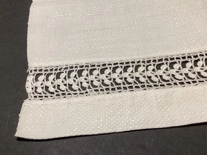 16 x 23 Zoll genopptes Leinen Deko Vintage Elfenbein Hand Hohlsaum Handtuch Gast Antik - Bild 1 von 6