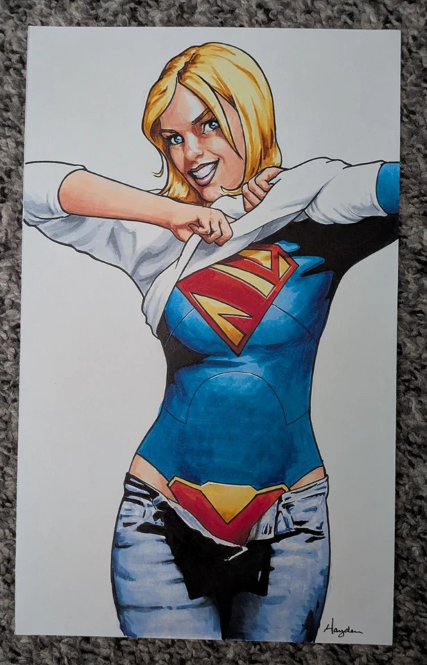 SUPERGIRL Pin-Up Arte Original DC Comics Nuevo 52 Disfraz Foto 1 de 1