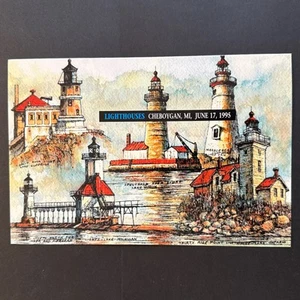 1995 Leuchttürme Heft 32 Cent Briefmarke Ersttag Zeremonie Programm Sc# 2969-73 - Bild 1 von 3