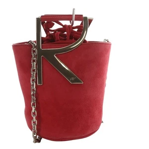 Roger Vivier Rv Mini Bag Suede Chain Shoulder Handbag 2Way Crossbody Drawstring - Picture 1 of 10
