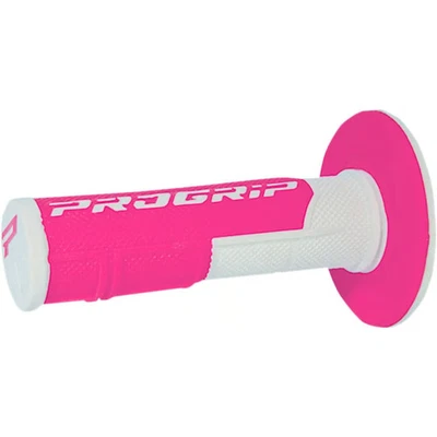 Empuñaduras cruzadas híbridas de doble densidad Pro Grip 801 - blanco/rosa fluorescente para motocicleta Foto 1 de 3