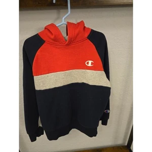 Champion Hoodie Pullover Color Block Logo Sleeve Kids Sweatshirt XS - Picture 1 of 6