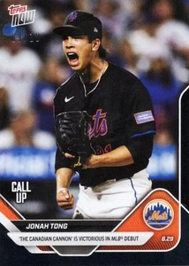 2025 Topps Now Jonah Tong #628 Black Foil /10 New York Mets Rookie Baseball Card - Picture 1 of 2