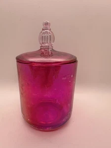 Voluspa rosa Glas Apotheker Glas mit Deckel 6" irisierend Kerzenbehälter - Bild 1 von 11