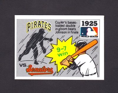 1971 Fleer Laughlin World Series #23 1925 Pirates/Senators [K .Cuyler] [EX/MT+] - Image 1 of 2