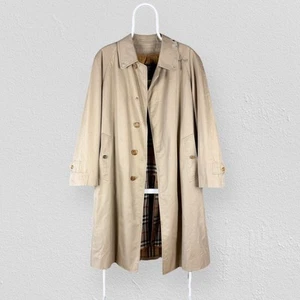 Vintage Burberry Nova Check Trenchcoat beige abnehmbares Wollfutter Herren UK 42 - Bild 1 von 10