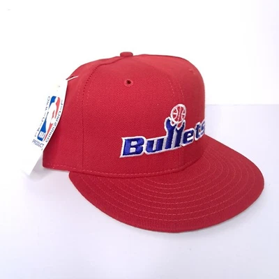 Rare Vintage 90s Washington Bullets NBA New Era Hat Fitted 6 7/8 Pro Model Wool - Image 1 of 4