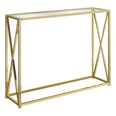 Gold Modern Metal Accent Console Table Gold Metal - Image 1 of 4